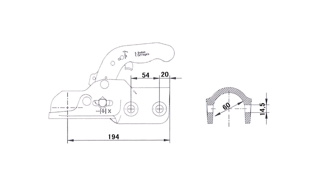 Kuglekobling 3500Kg Ø60mm Knott K35-C N3