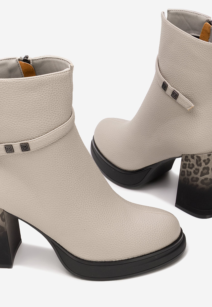 Bottines à gros talon grise Rannia