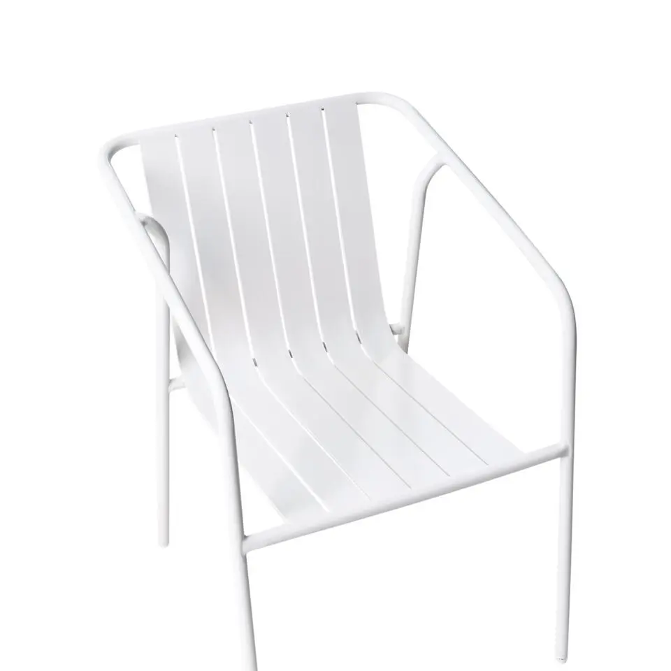ASCIANO - Tuinstoel set van 4 - Wit - Metaal/Aluminium