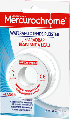 Mercurochrome Sparadrap Résistant À L'Eau 7m x 2,5cm Pièce 1
