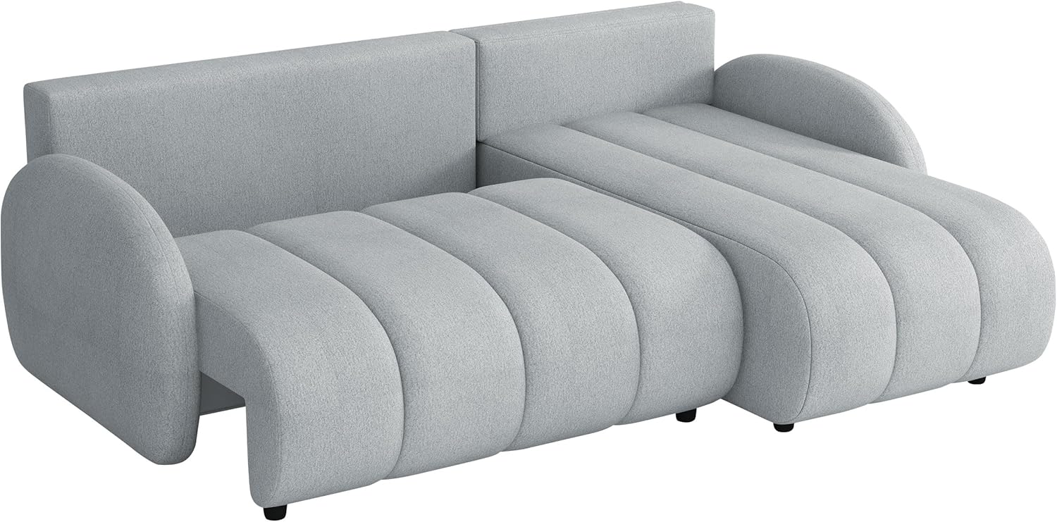 Mirjan24 Ecksofa Zerlita L mit Bettkasten und Schlaffunktion, Freistehendes L-Form Sofa/Couch, Ottomane Universal, Eckcouch mit Bettfunktion, Polsterecke (Sereno 684)