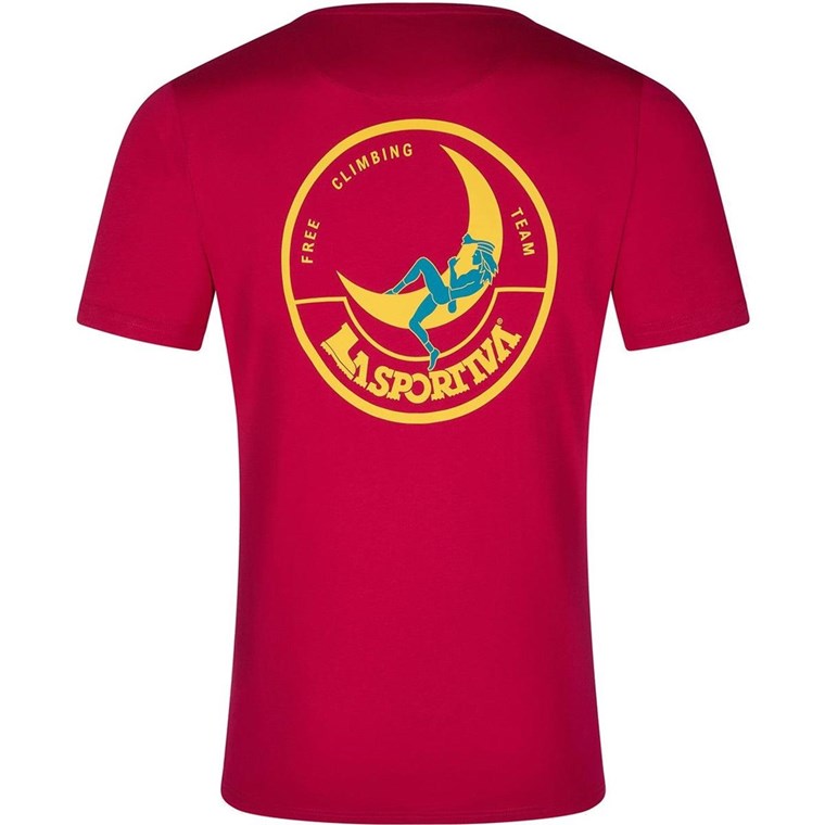 La Sportiva Climbing on the Moon T-Shirt M Fucsia/Giallo