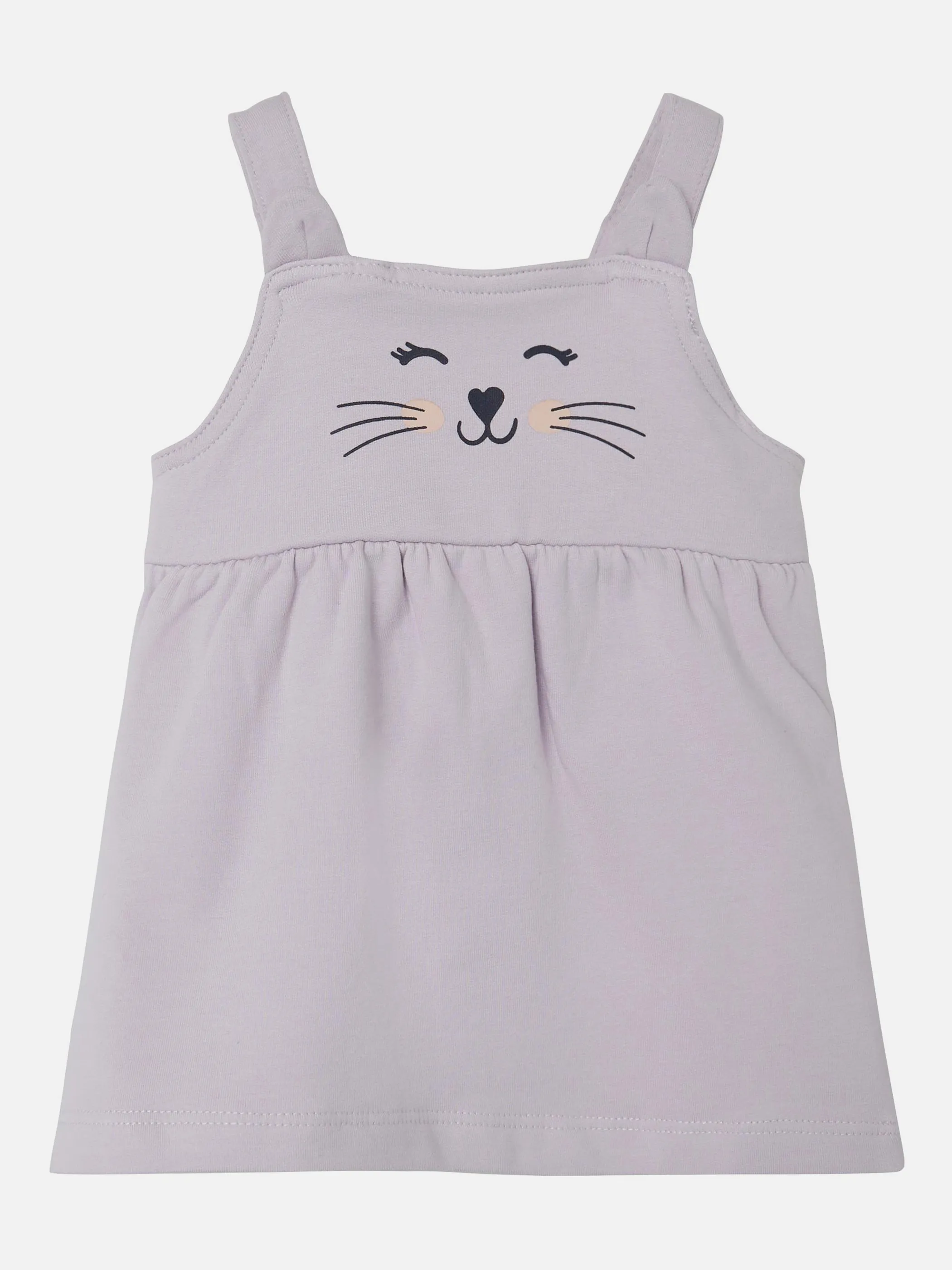 Baby Kleid mit Frontprint und angesetzten Öhrchen