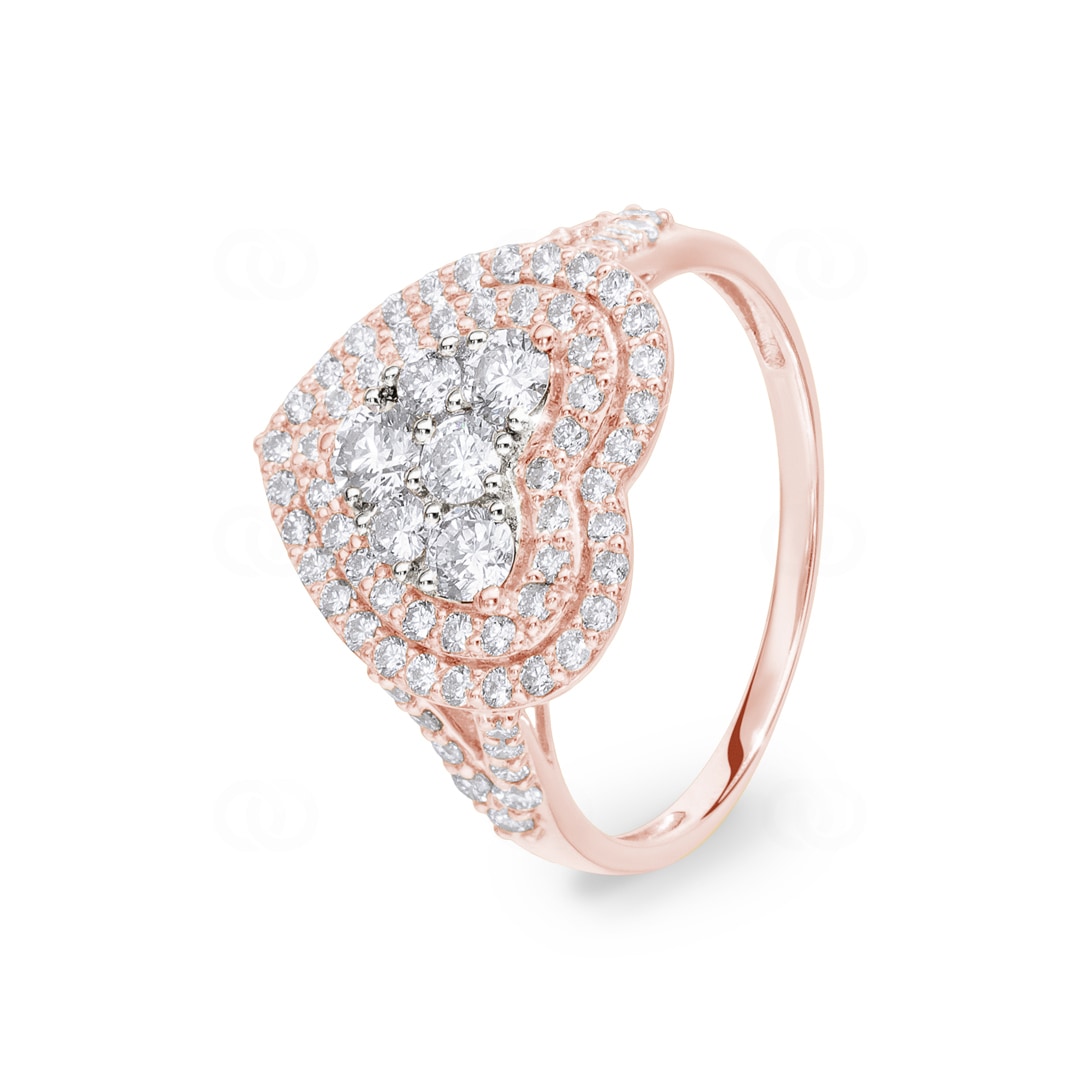 Verlobungsring 750/18 K Roségold mit Diamanten 1.00 ct H/si by CHRISTIAN