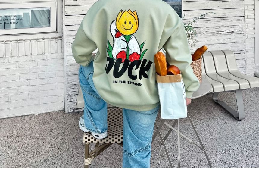 SeoulPop - Losse sweatshirt met eendenprint
