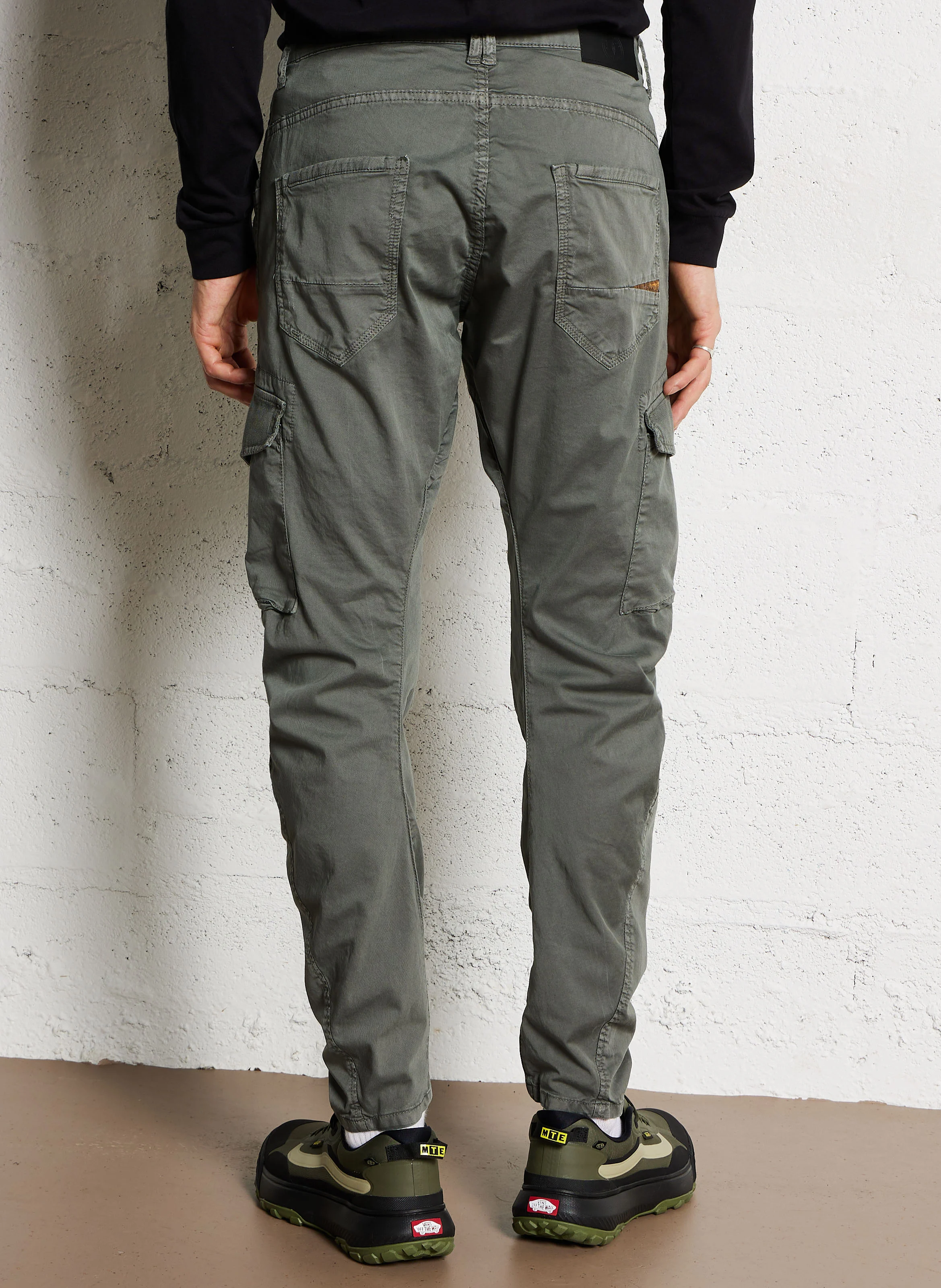Pantalon treillis avec poches en coton | Gris