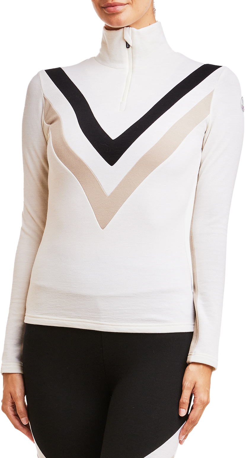 Voss Chevron Zip Up Dame Off White