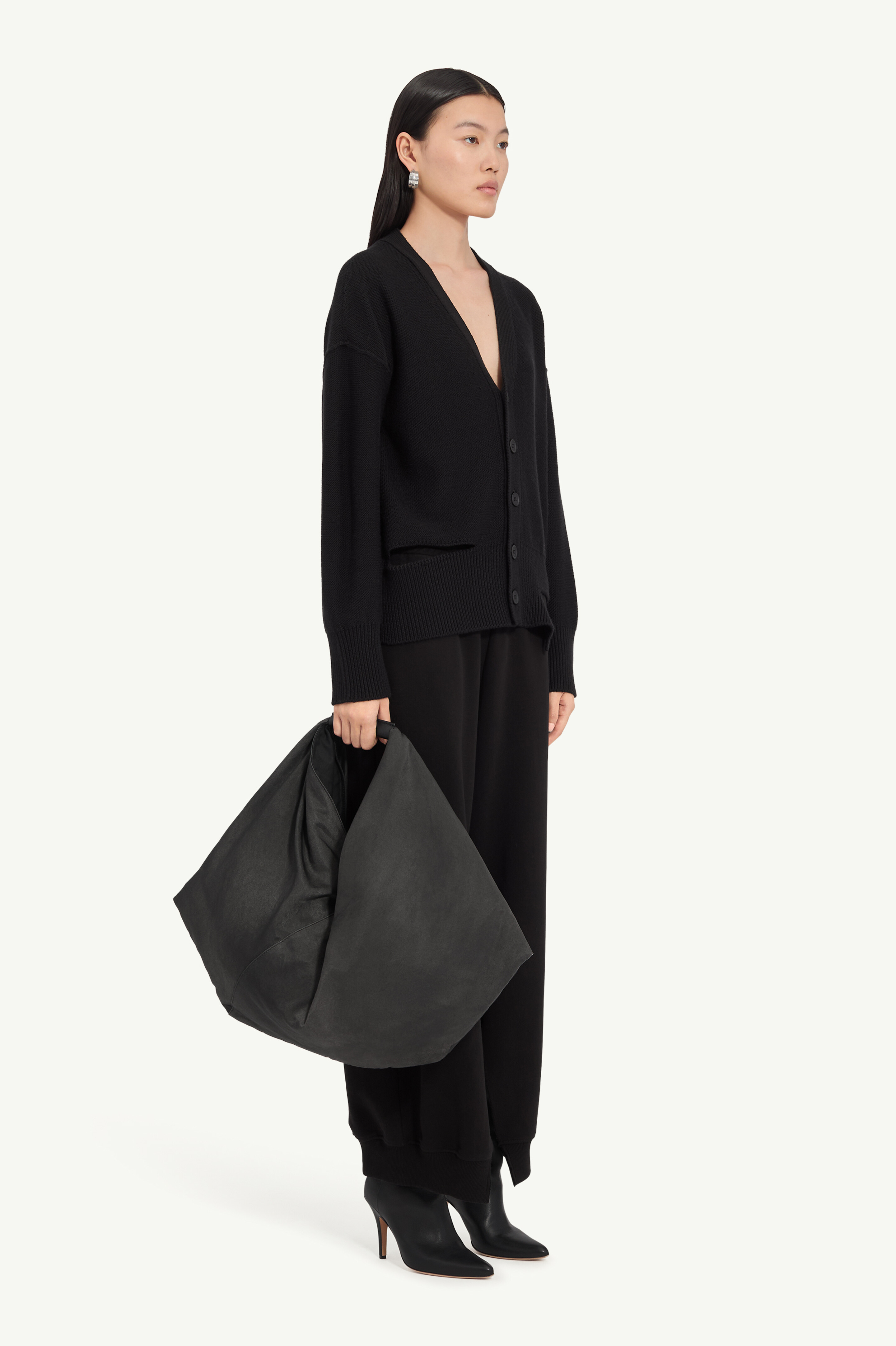 Cardigan en laine décolleté en V pour femme | MM6
