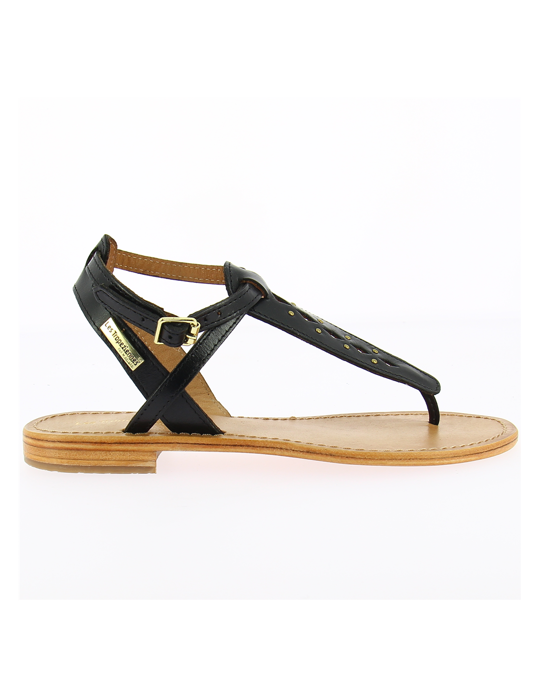 Les tropeziennes par M.Belarbi sandales plates femme harnox cuir noir