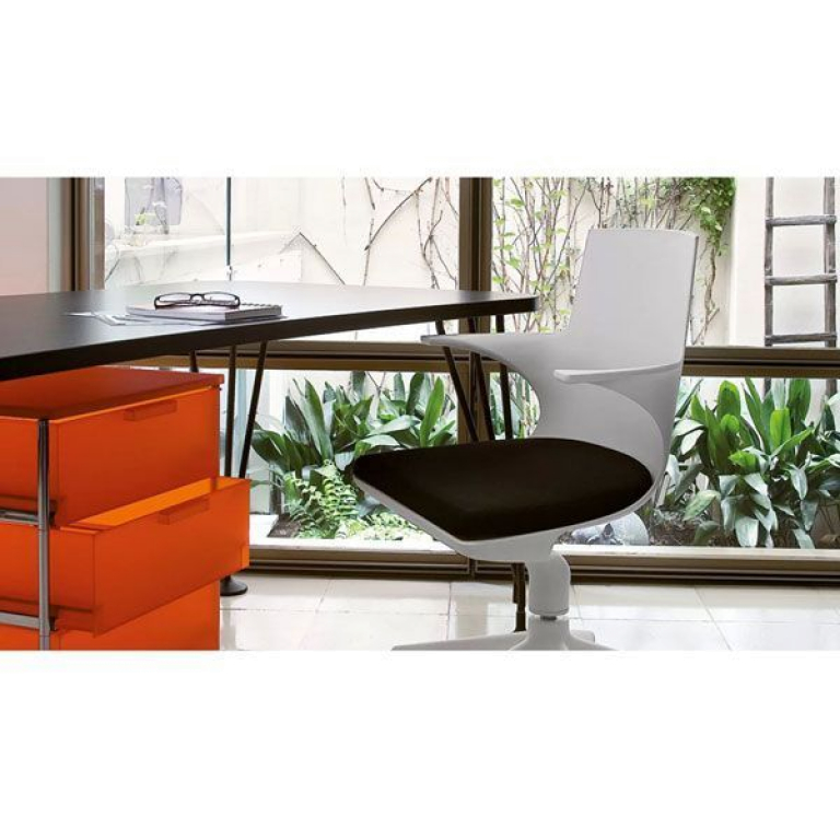 Kartell Spoon bureaustoel wit-zwart