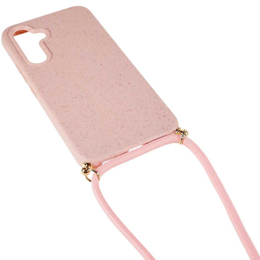 Samsung Galaxy A34 5G Necklace Bio Gummi Case Hülle Eco Friendly Nachhaltig Kompostierbar   Handykette (150cm) - Rosa