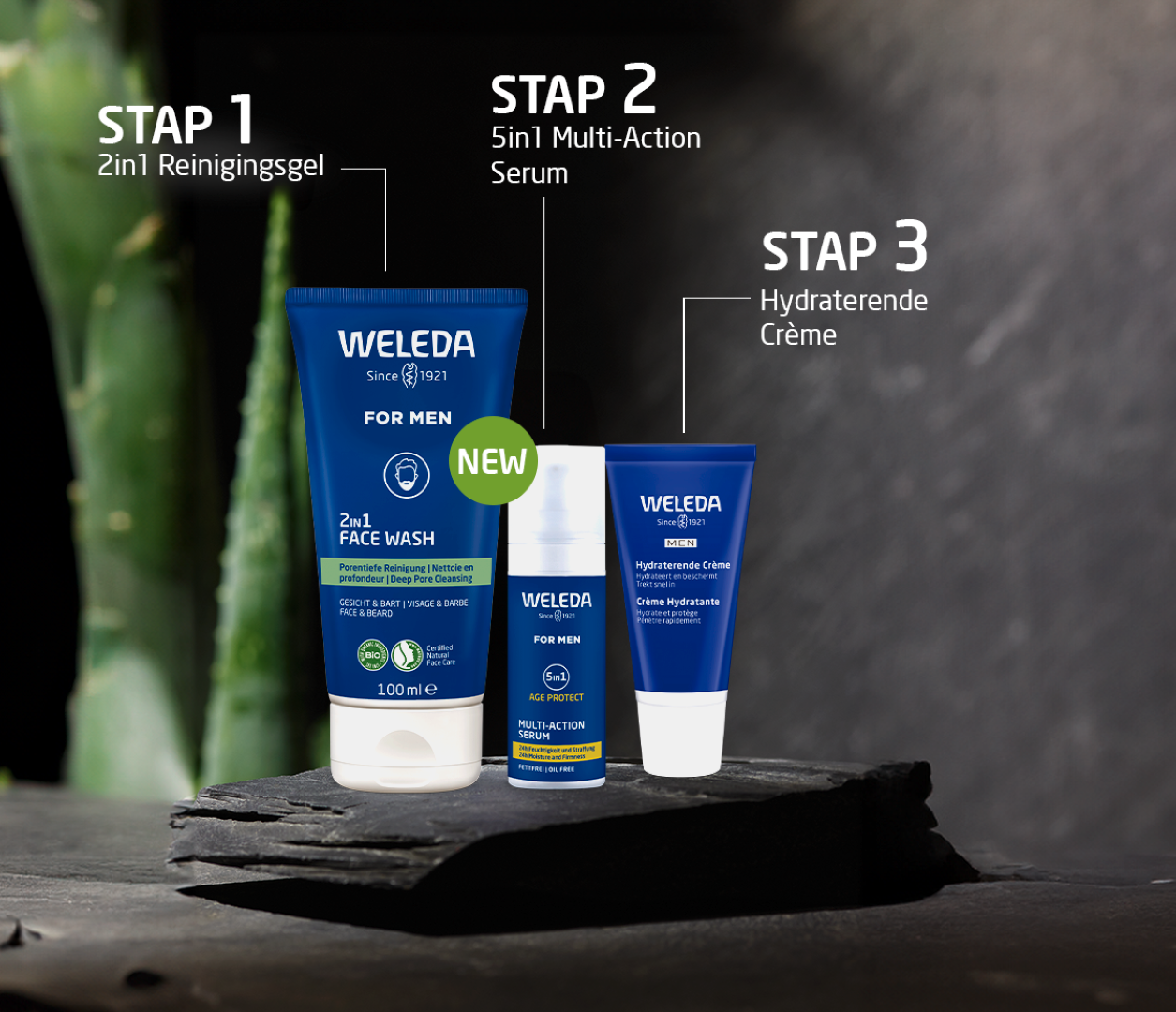 WELEDA Men 2 in1 reinigingsgel gezicht en baard (100 ml)