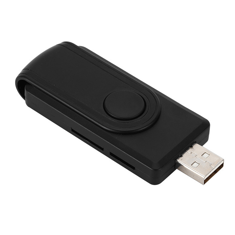 USB 2.0 Sim Card Reader / SD / Micro SD Kartenlesegerät - Schwarz