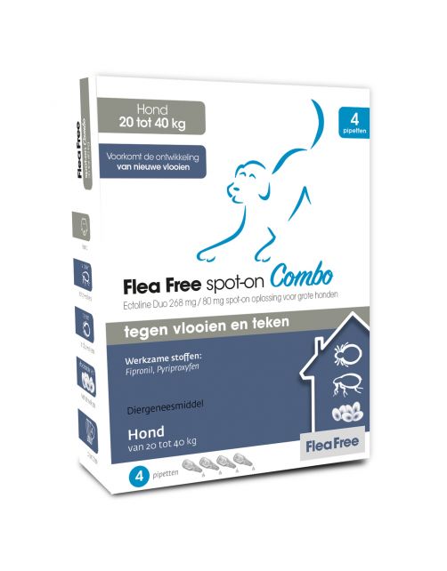 Flea Free Spot-On Combo Hond Large - Anti vlooien en tekenmiddel