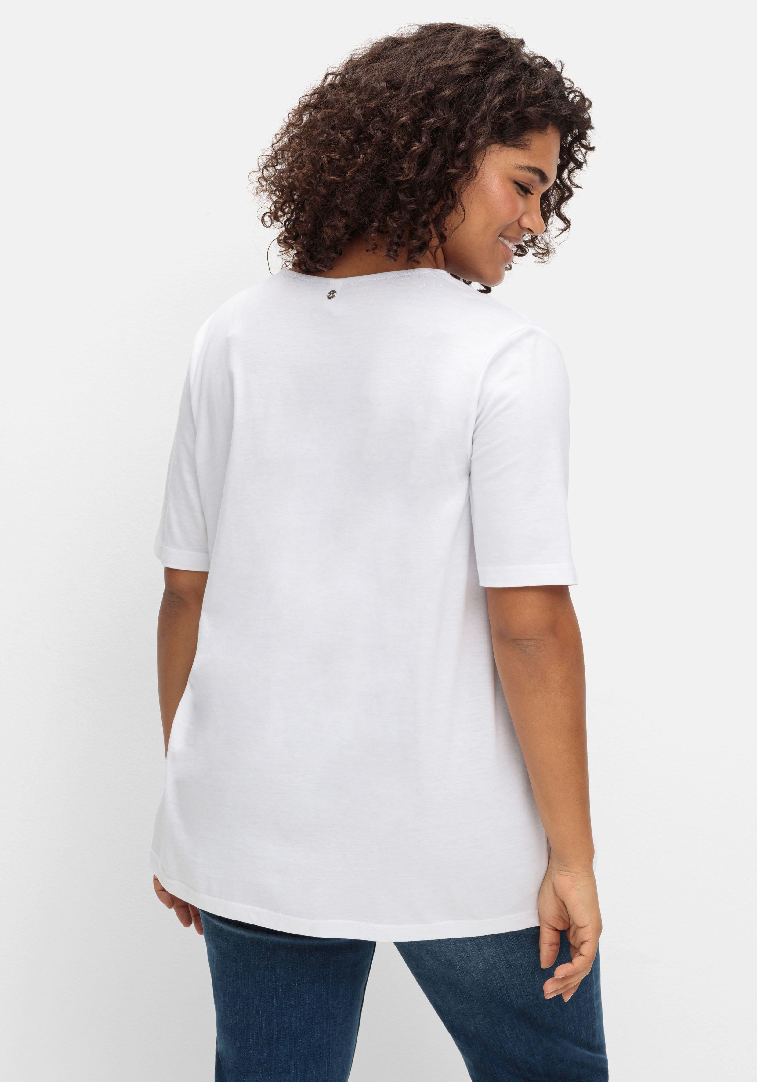 T-Shirt mit doppellagigem Vorderteil