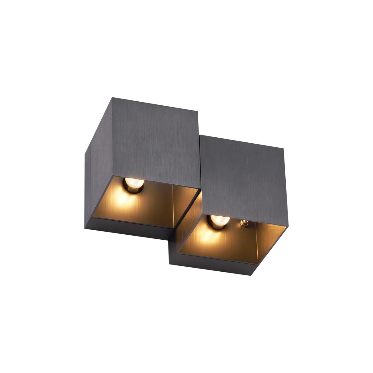 Moderne wandlamp gunmetal 2-lichts - Transfer Double