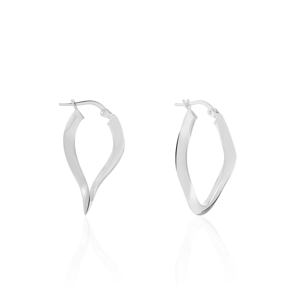 Créoles Argent Blanc Olivia