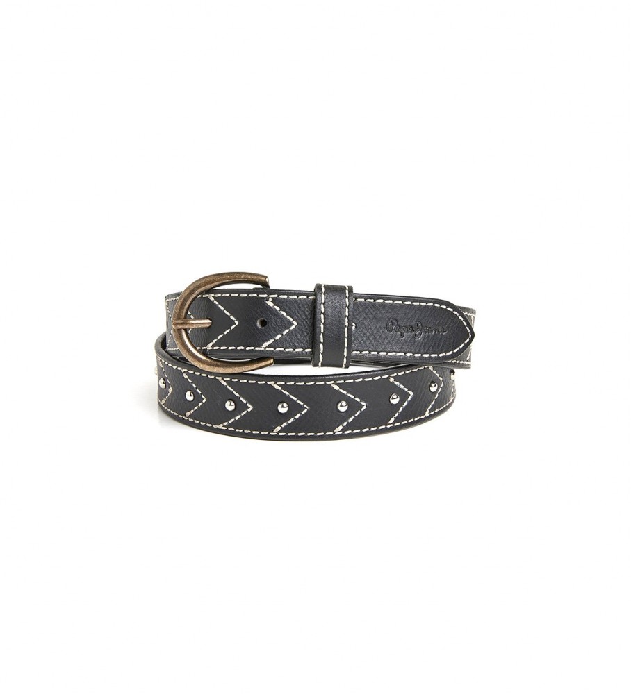 Cinto de couro preto Pepe Jeans Evelyn