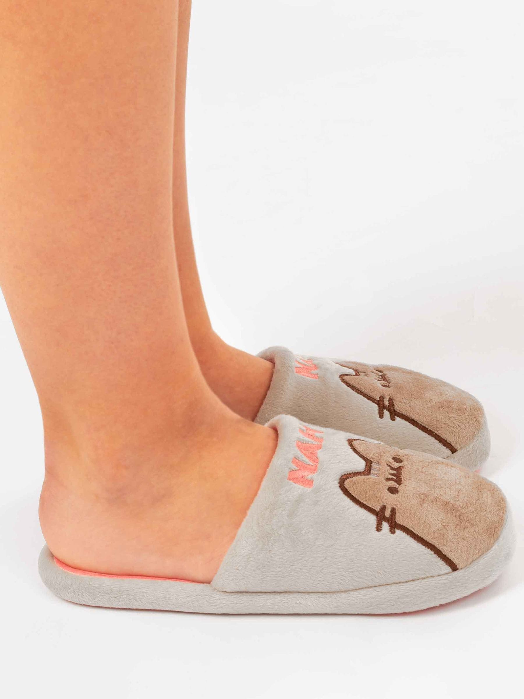 Grijs met Pusheen-kat - Vanilla Underground Adult Winter Slippers