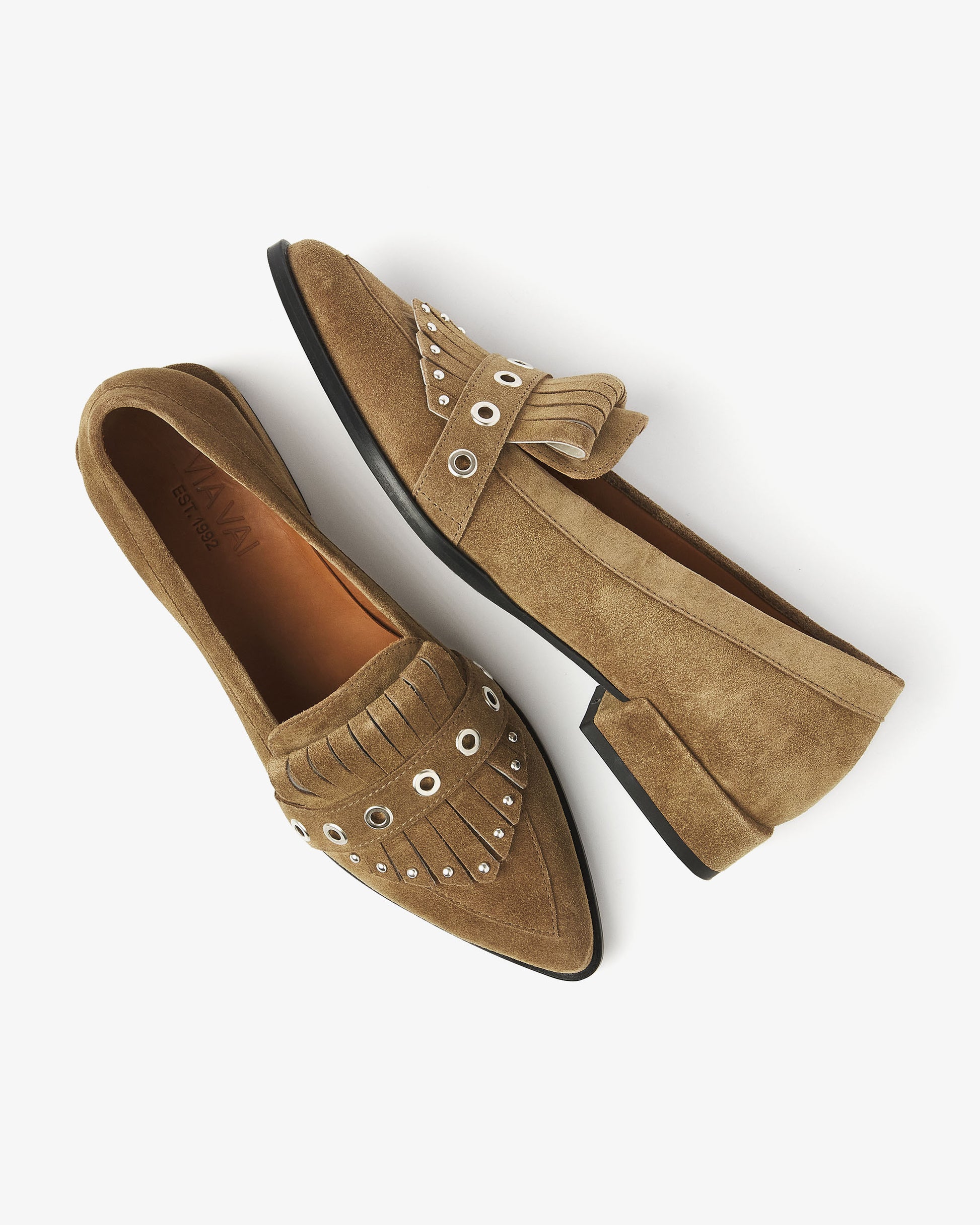 VIA VAI khaki dames loafers Jazz Emily