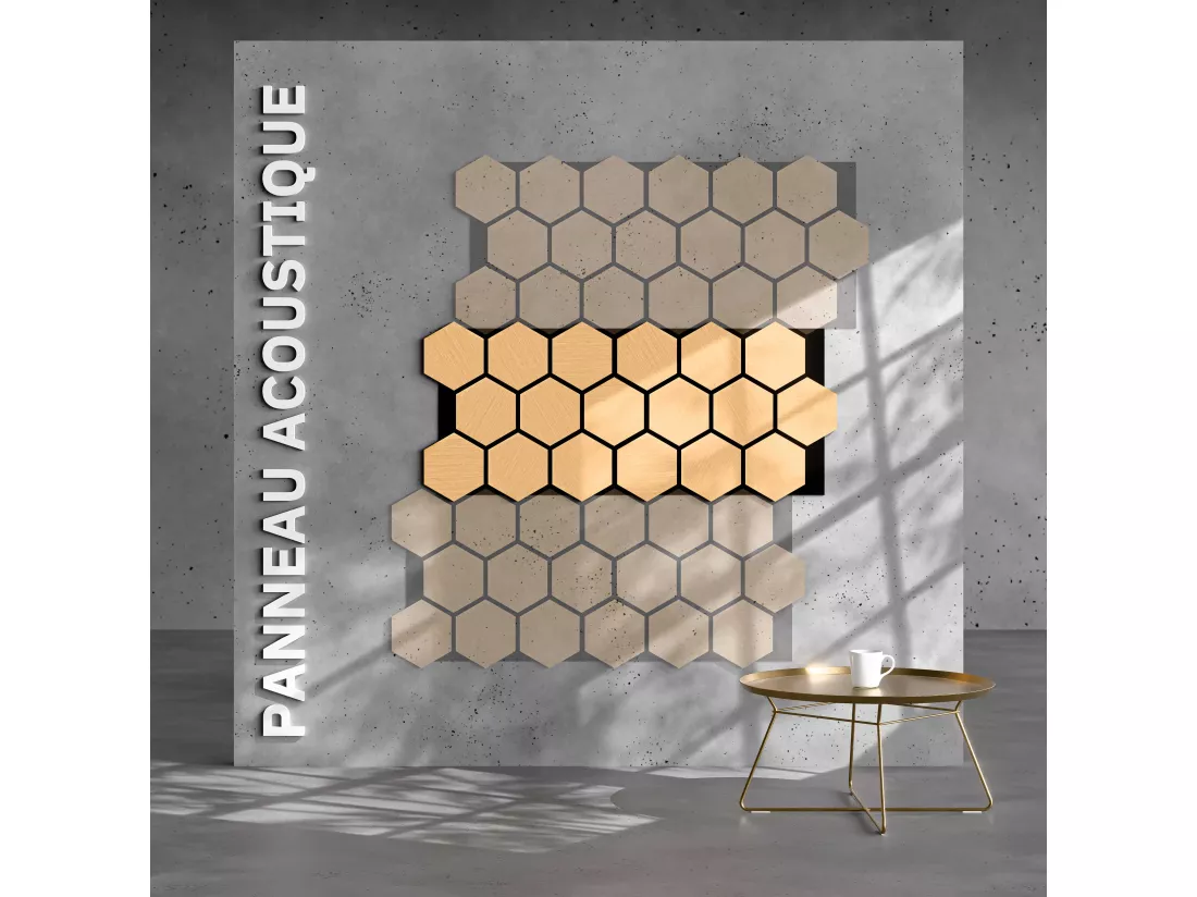 Lot de 2 Panneaux Hexagonaux H. 76 cm L. 62 cm - Chêne Feutre Noir