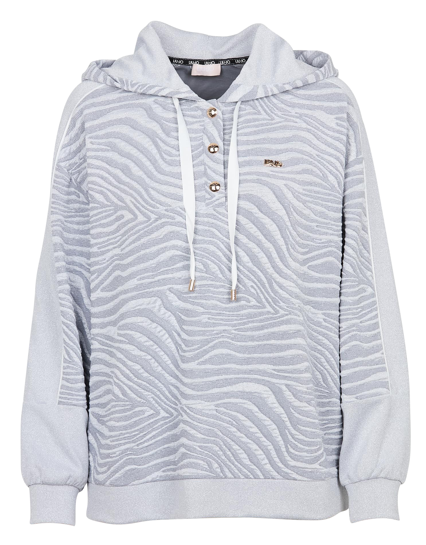 Sweat droit à capuche en jacquard imprimé | Blanc