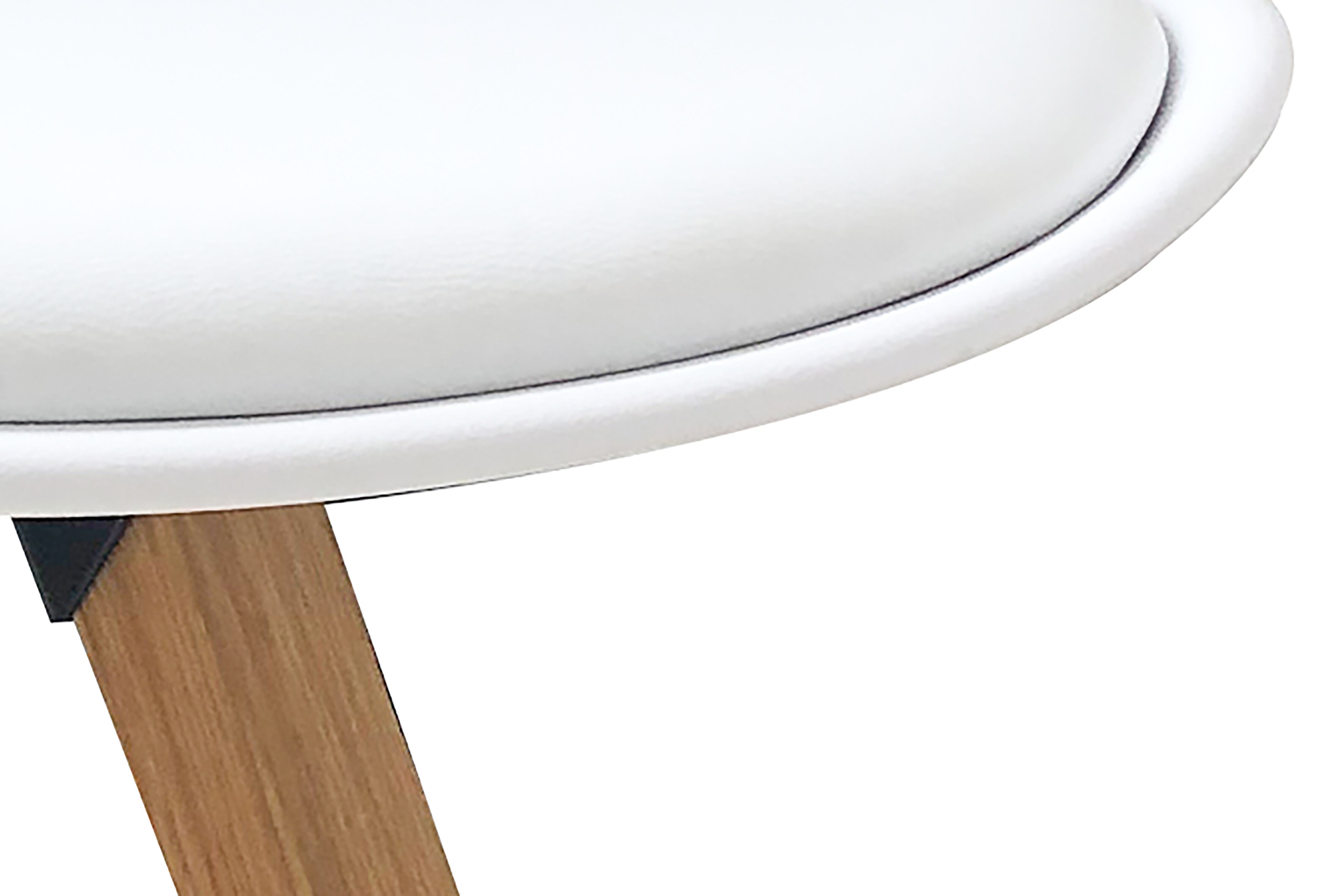 byLIVING Esszimmerstuhl KIRA, 2-er Set, Kunstleder weiß, Gestell Eiche-Optik