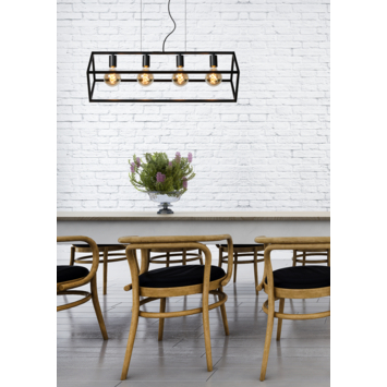 Lucide hanglamp Fabian zwart 80x28 cm (lxb)
