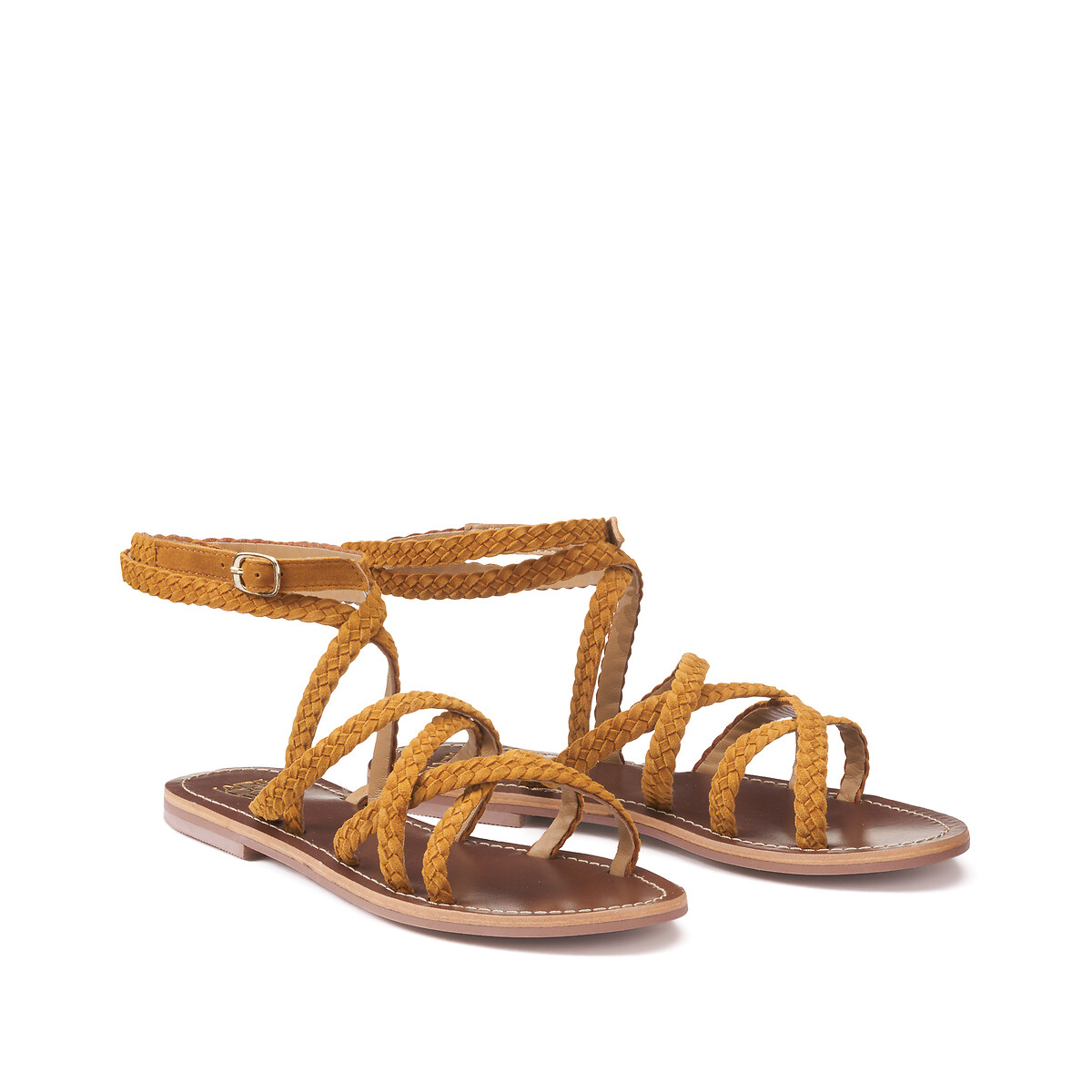 COLEÇÕES LA REDOUTE<br>Sandálias Signature em couro trançado