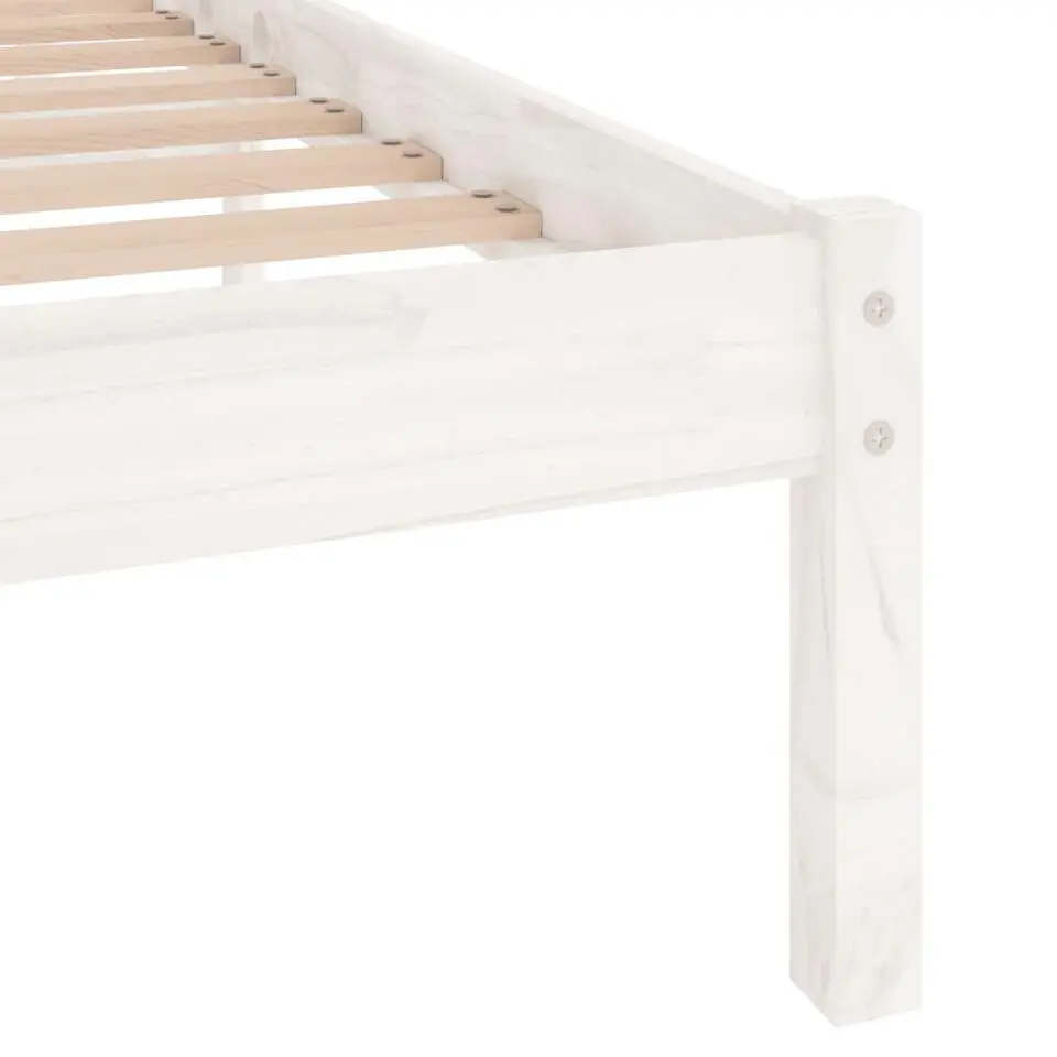 vidaXL - Bed frame met lattenbodem - Wit - Massief grenenhout - 120x200 cm