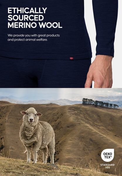 KRAFTIGT MERINOULD BASELAYER SÆT TIL MÆND