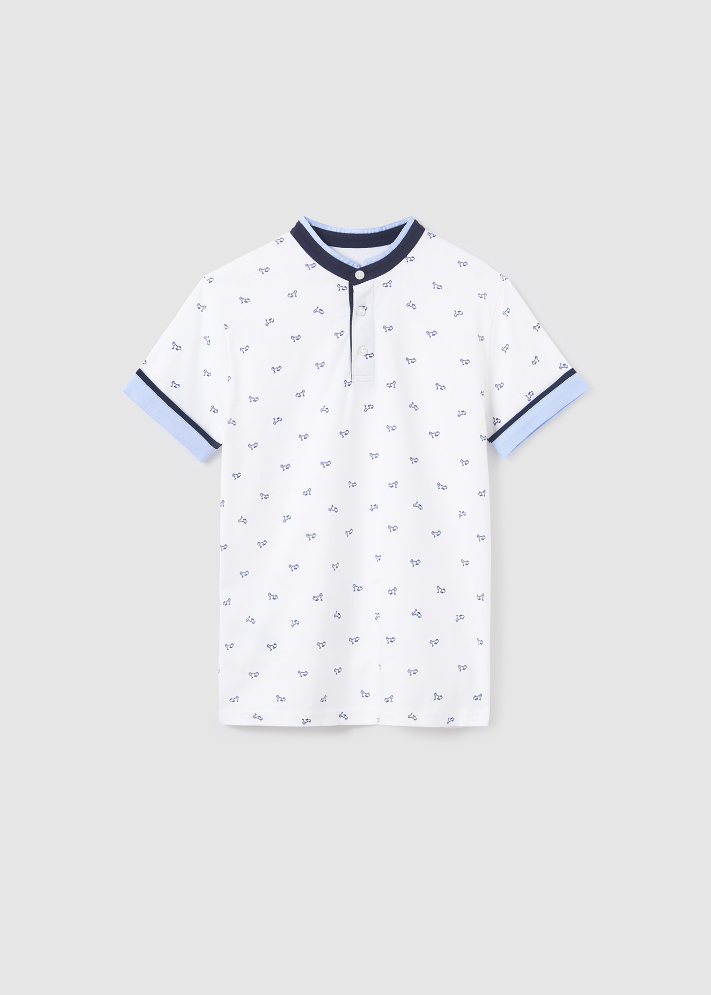 Camisa polo pequena com estampa
