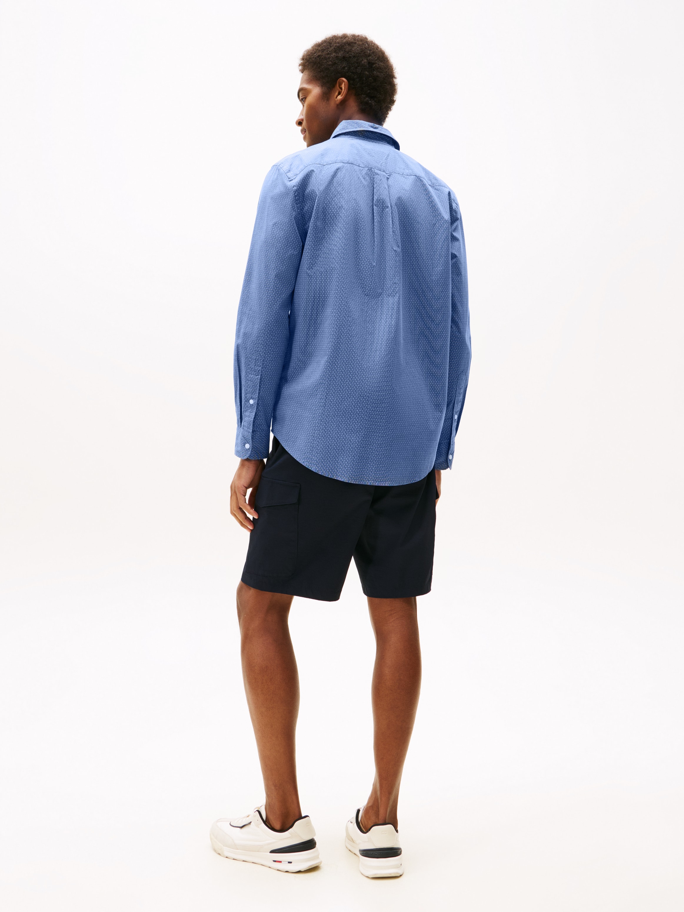 Tommy Hilfiger Langarmhemd »FLEX POPLIN MINI PRINT Regular Fit SHIRT«, regular fit, Kentkragen