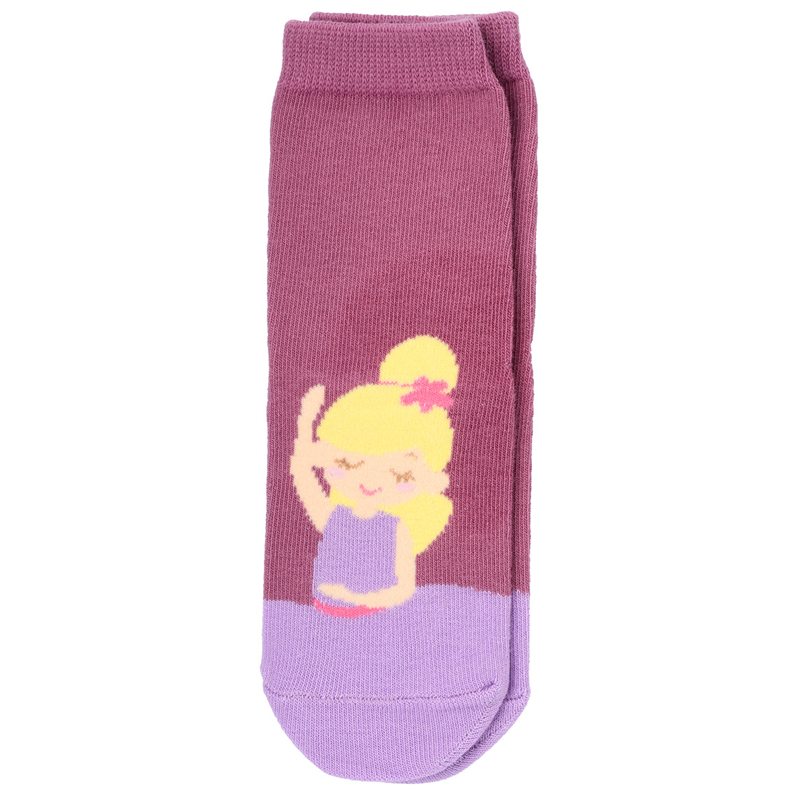 Topolino 5 Paar Mädchen Socken mit Ballerinas dunkelrosa / rosa / cremeweiss