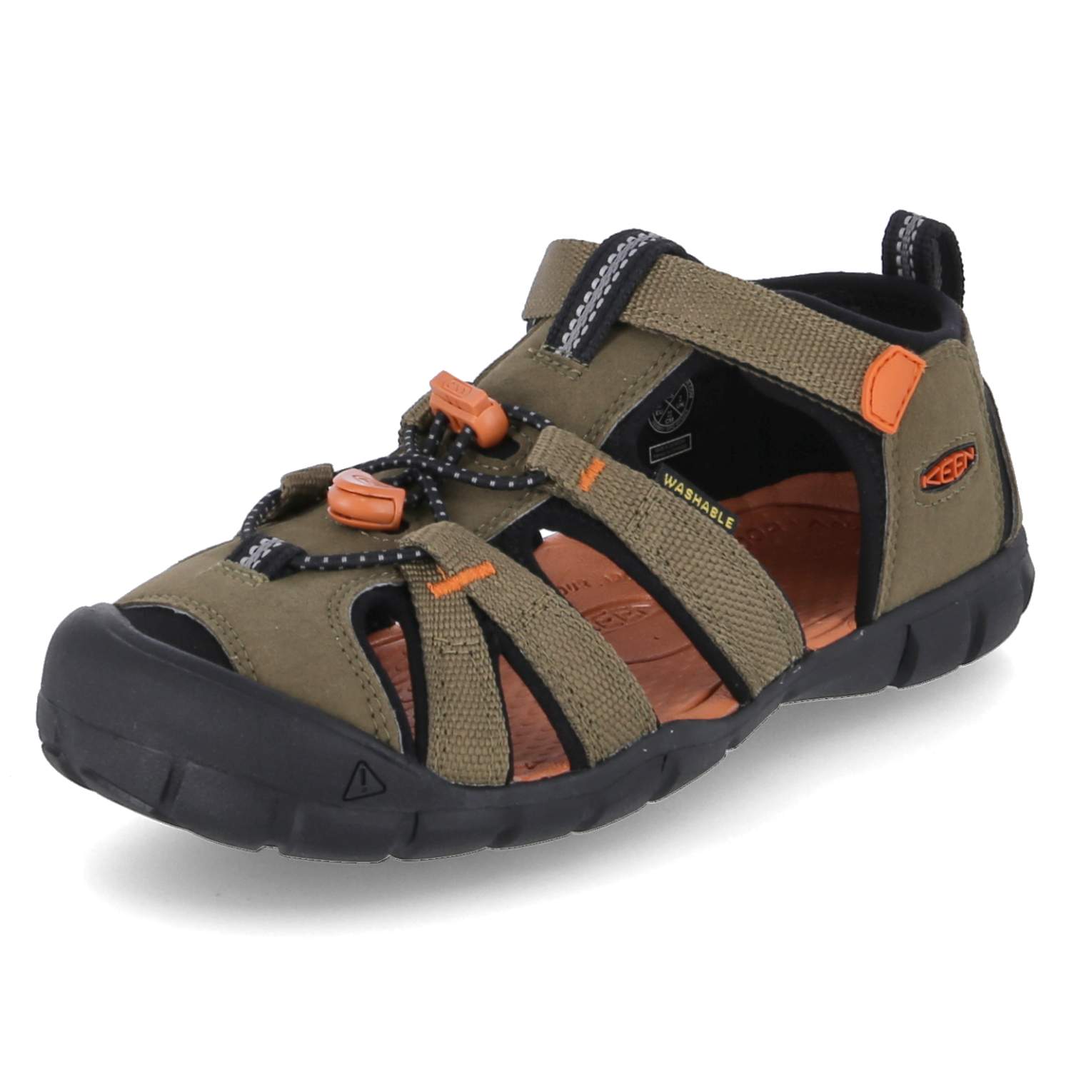 Keen Outdoorsandalen SEACAMP II CNX - dark olive/gold flame