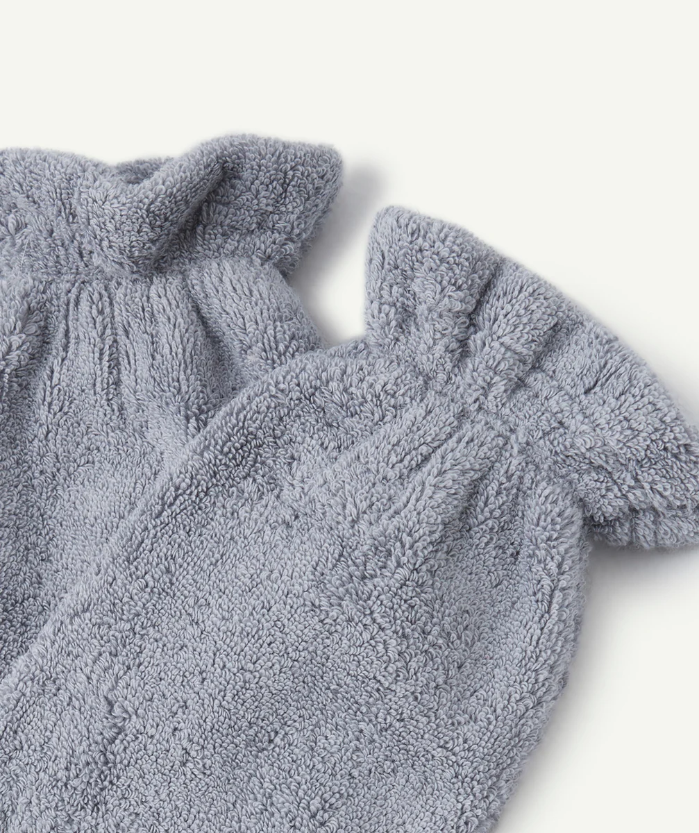 MUSHIELOT DE 2 GANTS DE TOILETTE EN COTON BIO BLEU