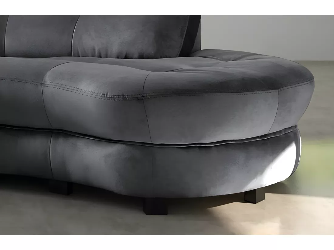 Canapé en tissu luxe 5/6 places BRENNER gris foncé, côté accoudoir gauche