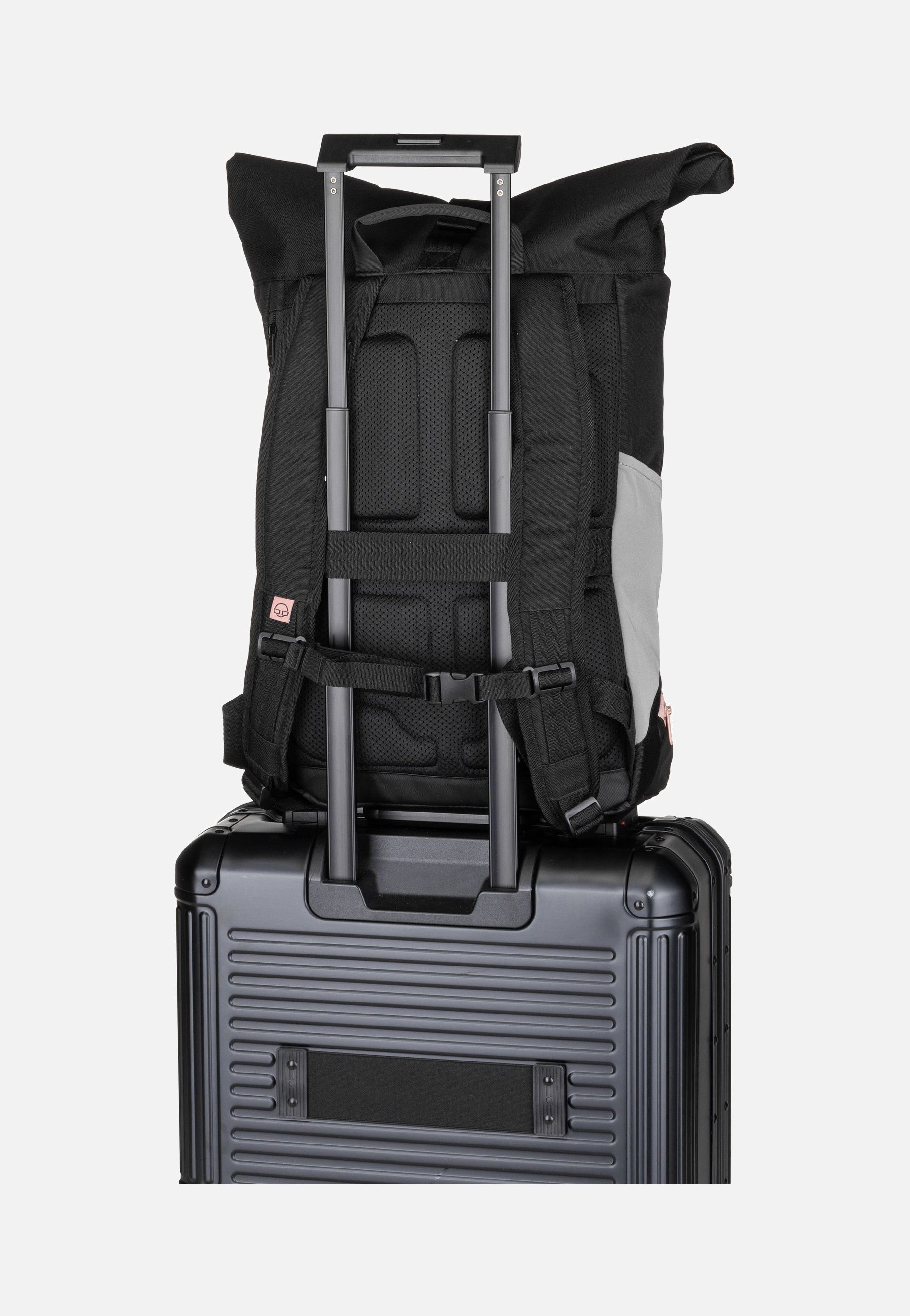 Allen Large Schwarz-Rosa - Rolltop Rucksack