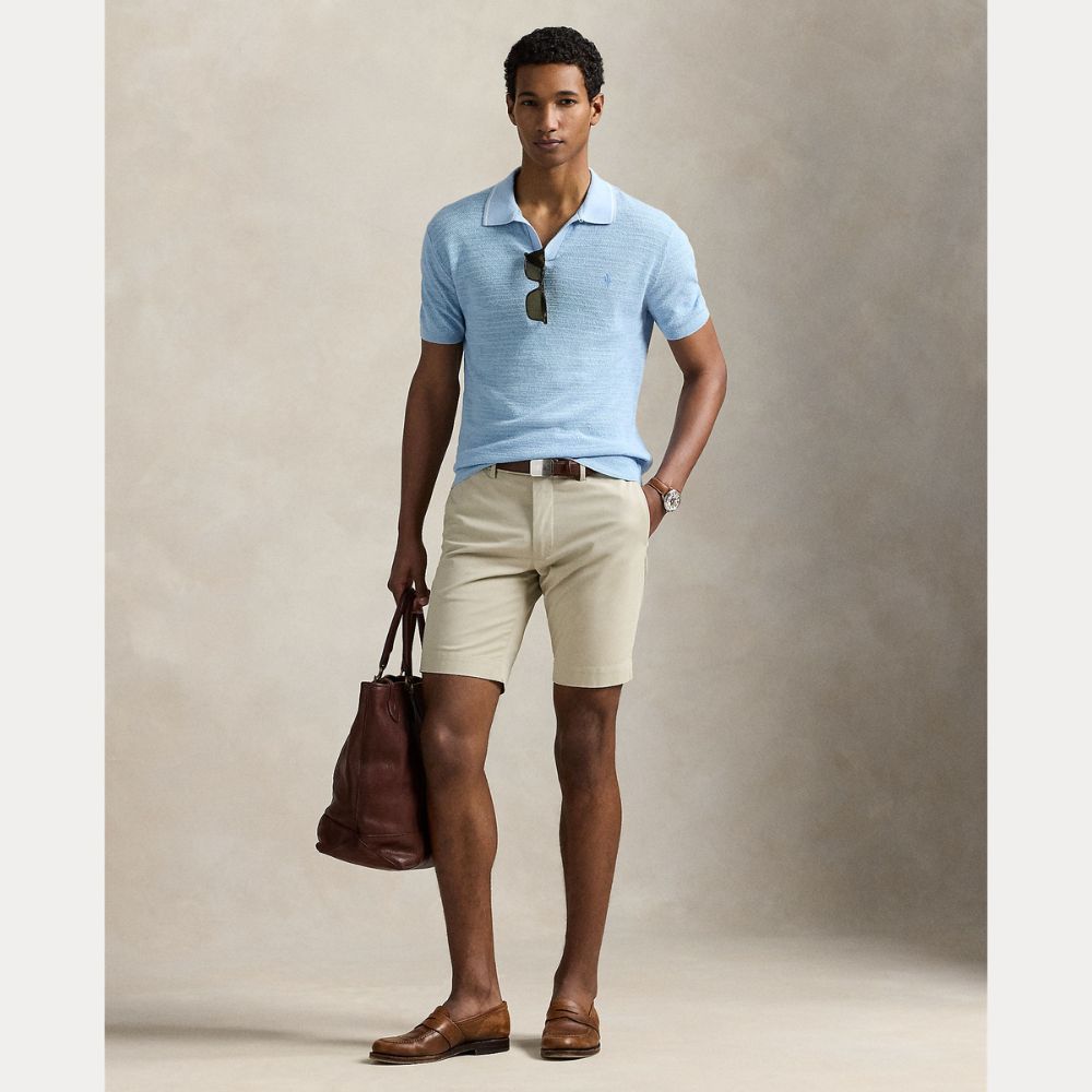 Stretch Slim Fit Chino Shorts Herre Beige