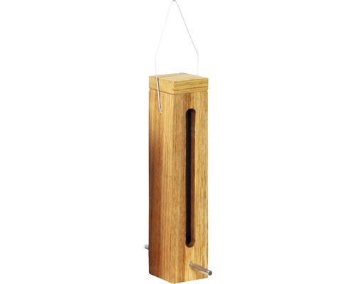 Voederbak met voersilo 5x5x23 cm eiken