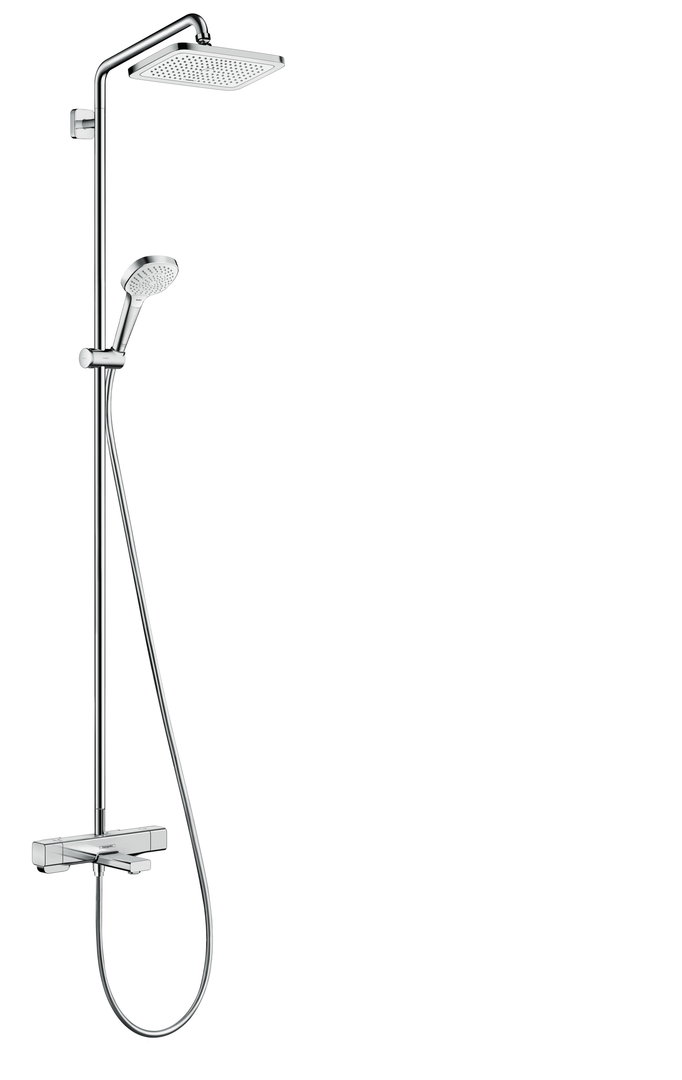 Hansgrohe Croma Select E opbouw regendouche met badthermostaat en 28cm hoofddouche chroom