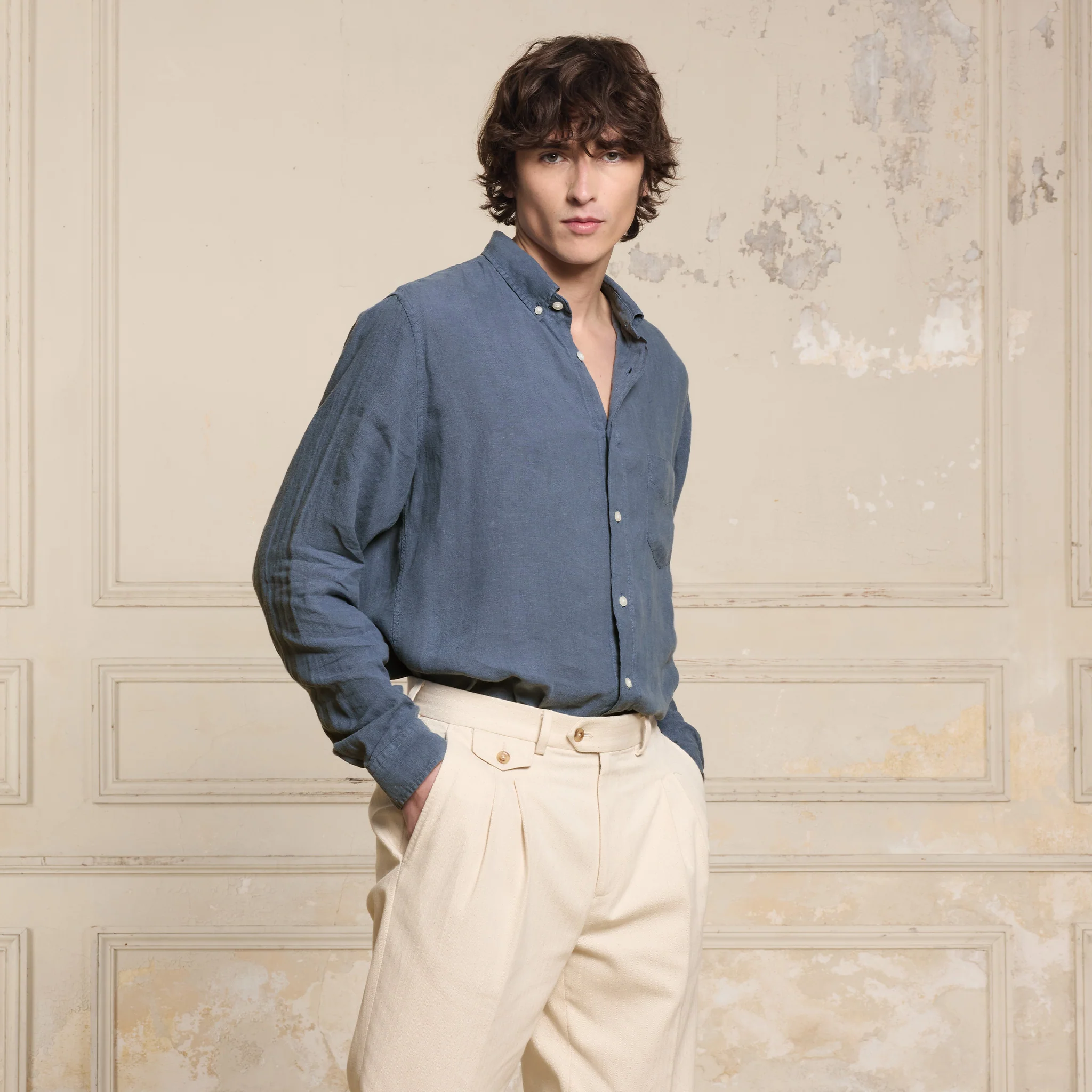 Light blue linen shirt