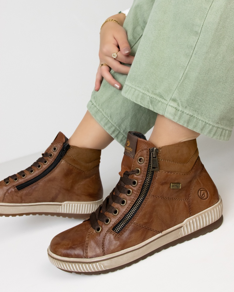 Remonte Hoge sneakers  - cognac