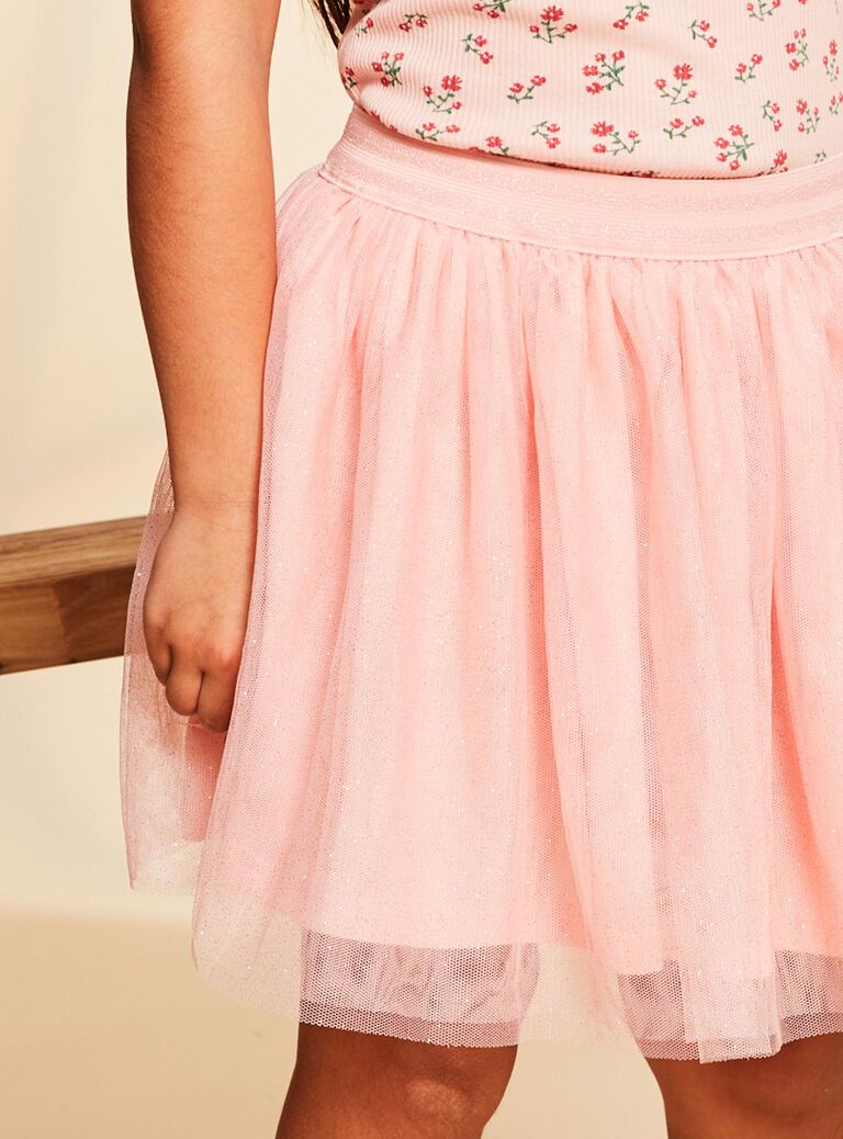 Jupe rose courte à paillettes