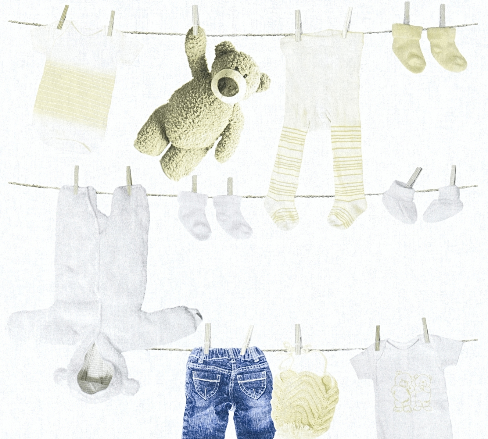 Vliestapete LITTLE STARS - creme-blau - 10 Meter