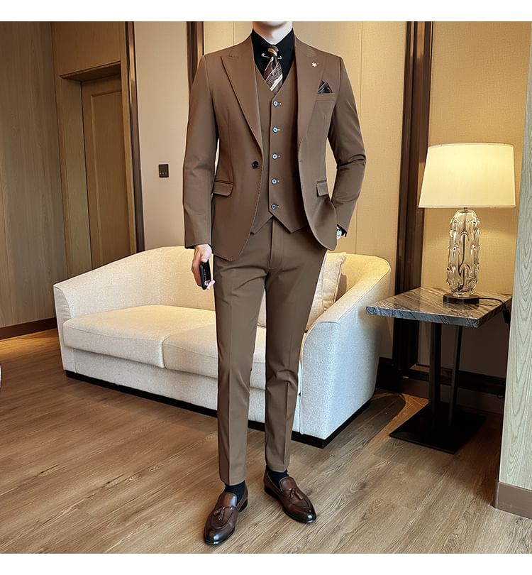 Blueforce - Set: effen blazer met knoopjes + pantalon
