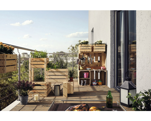 Buildify houten fruitkist, middelgroot, onbehandeld, 44x28x33 cm