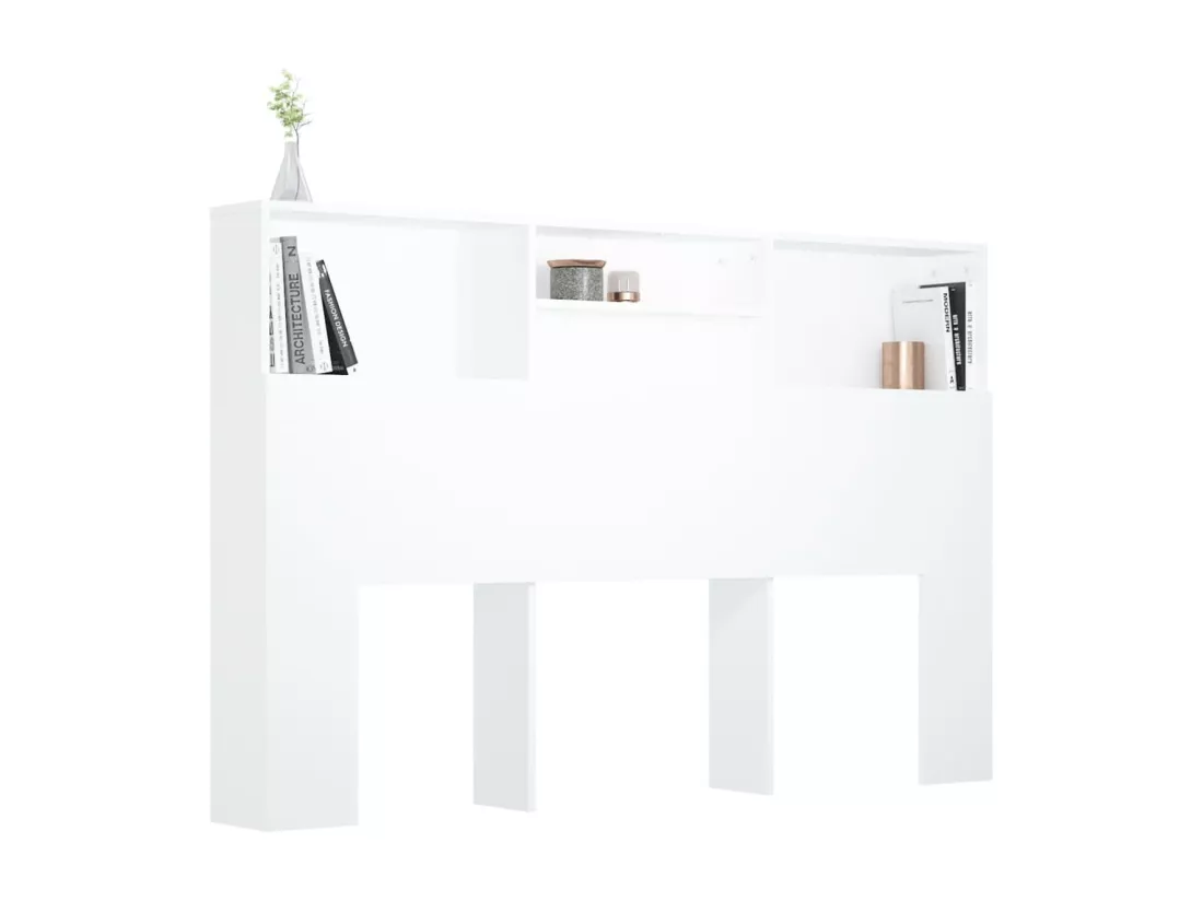 Armoire de tête de lit Blanc 160x19x103,5 cm