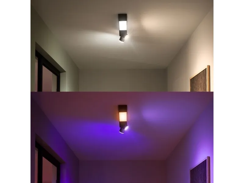 Philips Hue White and Color Ambiance Centris - Loftsspotlys - LED-lyspære/LED x 3 - 16 millioner farver - 2000-6500 K - sort