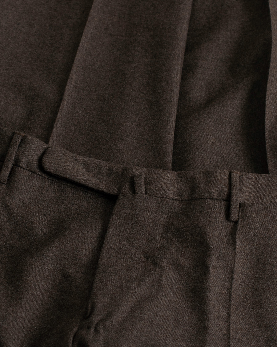 Incotex Super 100's Flannel Trousers Brown